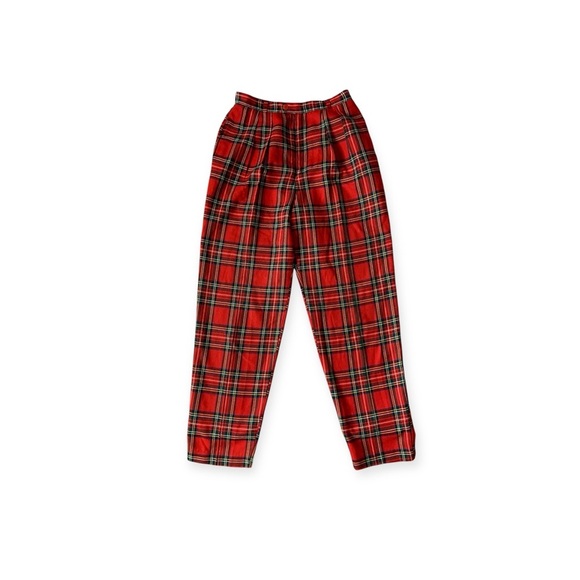 Vintage happy legs high waist Red Plaid Trousers - Picture 1 of 7